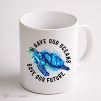 Save Our Oceans Sea Turtle Pro Environment Nature Earth Day Coffee Mug thumb 1