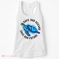 Save Our Oceans Sea Turtle Pro Environment Nature Earth Day Women's Tank Top thumb 0