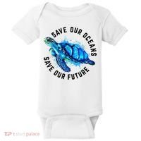 Save Our Oceans Sea Turtle Pro Environment Nature Earth Day Baby Bodysuit thumb 0