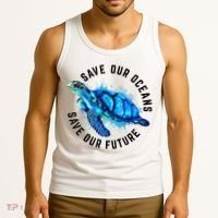 Save Our Oceans Sea Turtle Pro Environment Nature Earth Day Tank Top thumb 3