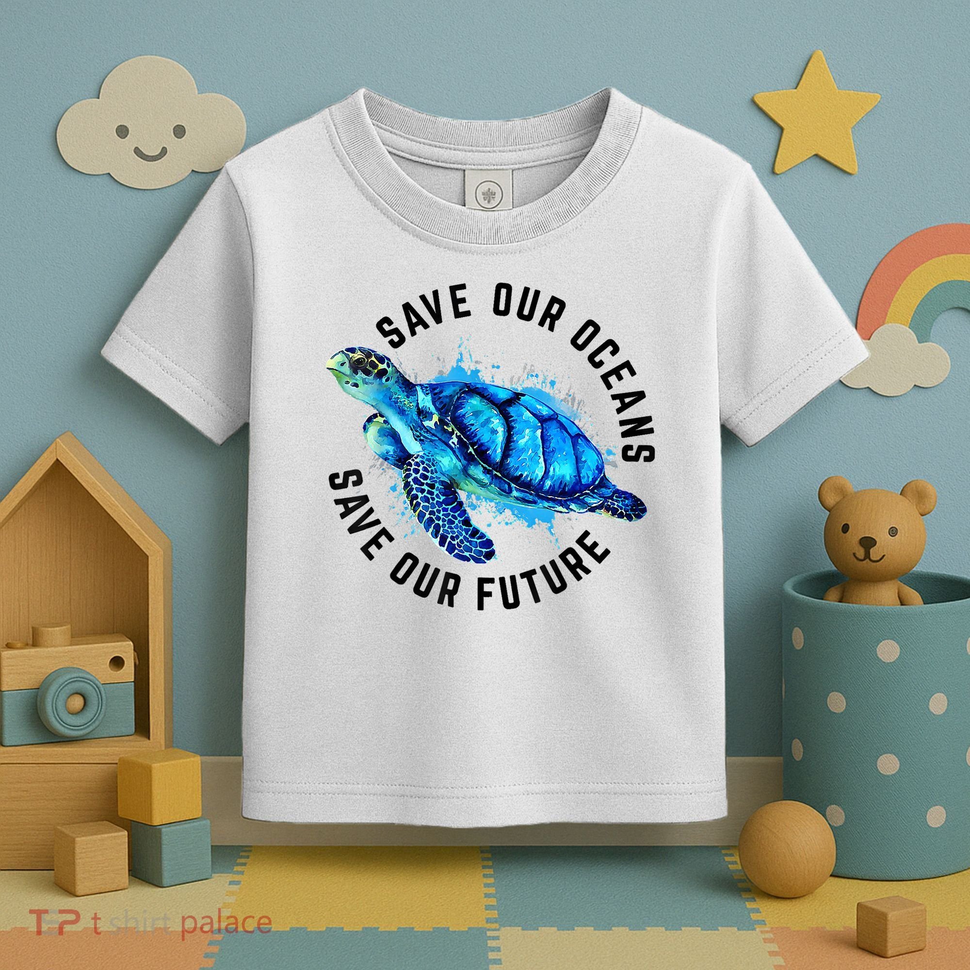 Save Our Oceans Sea Turtle Pro Environment Nature Earth Day Toddler T-Shirt