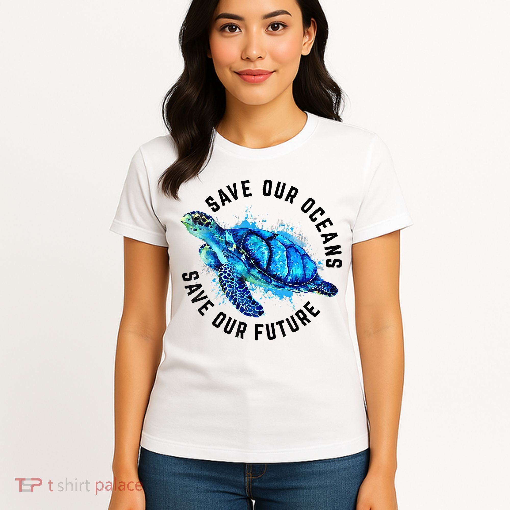 Save Our Oceans Sea Turtle Pro Environment Nature Earth Day Women's T-Shirt