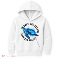 Save Our Oceans Sea Turtle Pro Environment Nature Earth Day Kids Hoodie thumb 0