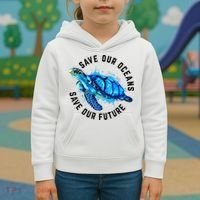 Save Our Oceans Sea Turtle Pro Environment Nature Earth Day Kids Hoodie thumb 3