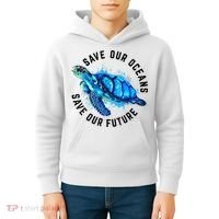 Save Our Oceans Sea Turtle Pro Environment Nature Earth Day Kids Hoodie thumb 4
