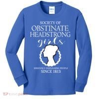 Society Of Obstinate Headstrong Jane Austen Funny Gift Cool Gift Kids Long Sleeve Shirt thumb 0