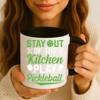 Stay Out Of The Kitchen Play Pickleball Coffee Mug thumb 3