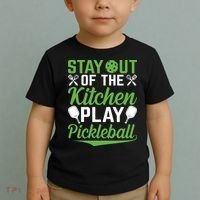 Stay Out Of The Kitchen Play Pickleball Toddler T-Shirt thumb 2