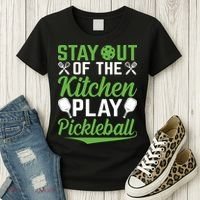 Stay Out Of The Kitchen Play Pickleball Women's T-Shirt thumb 3