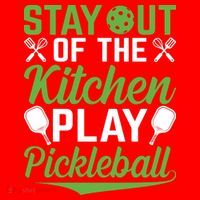 Stay Out Of The Kitchen Play Pickleball Santa Hat thumb 1