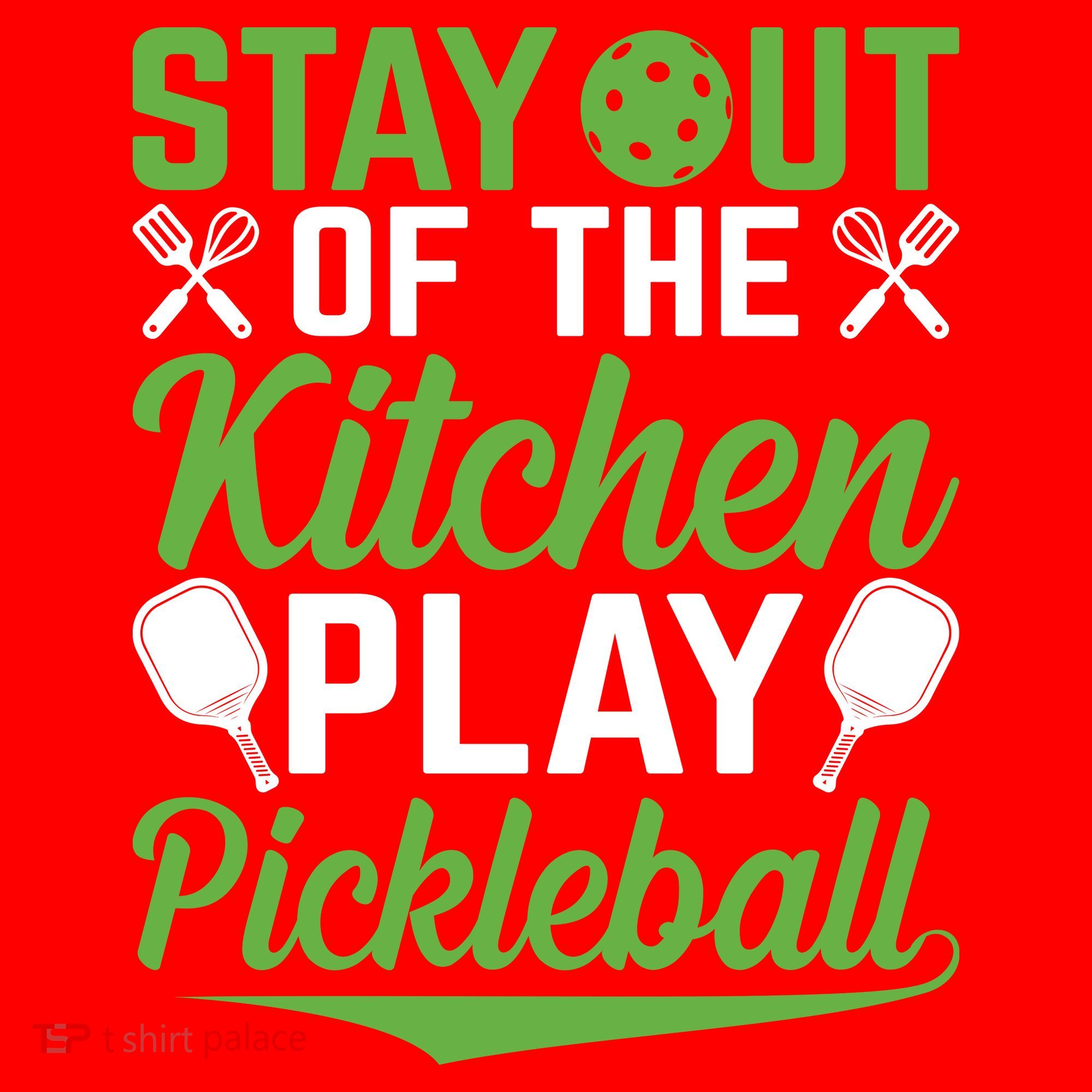 Stay Out Of The Kitchen Play Pickleball Santa Hat