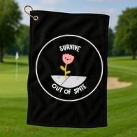 Survive Out Of Spite Golf Towel thumb 1