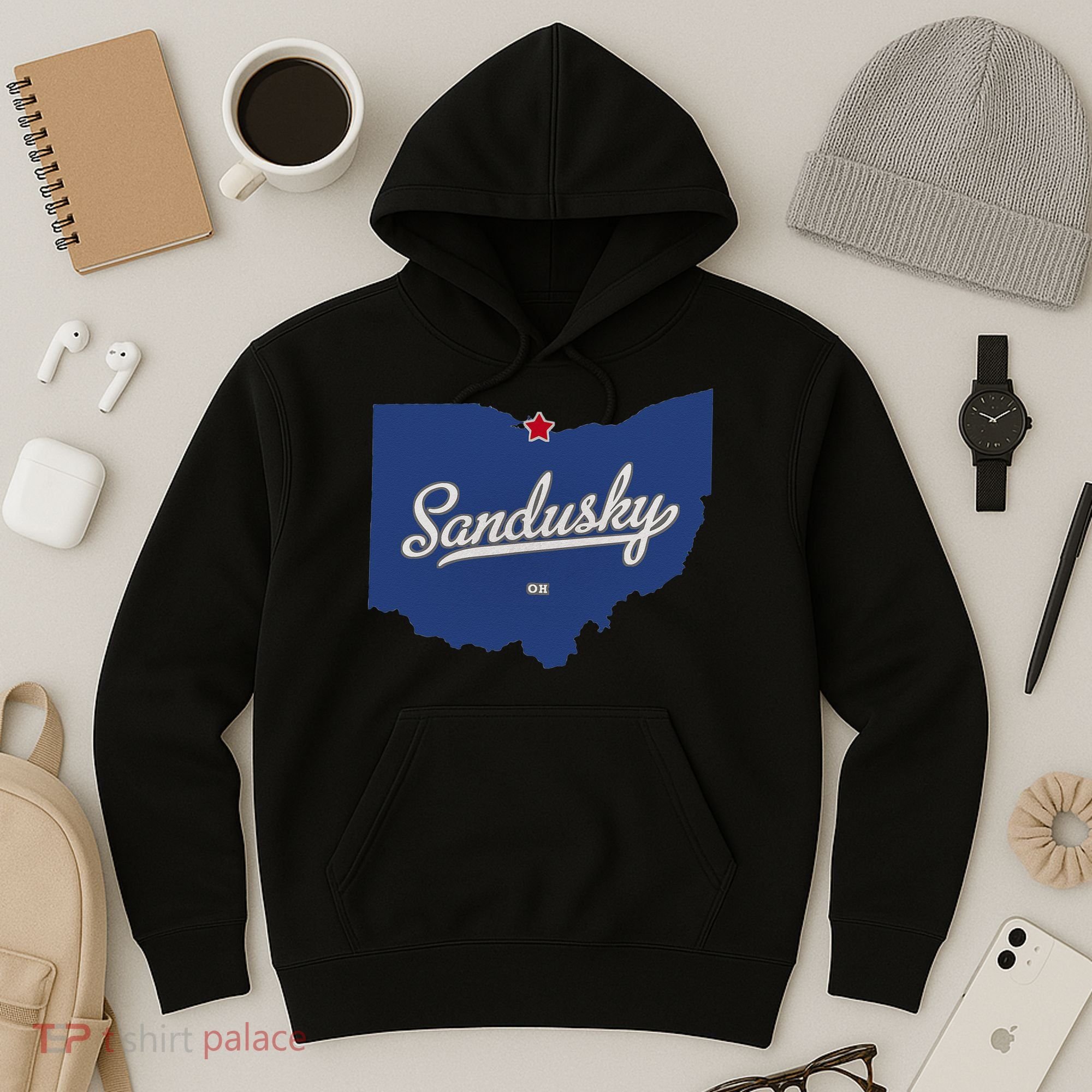 Sandusky Ohio OH Map Hoodie