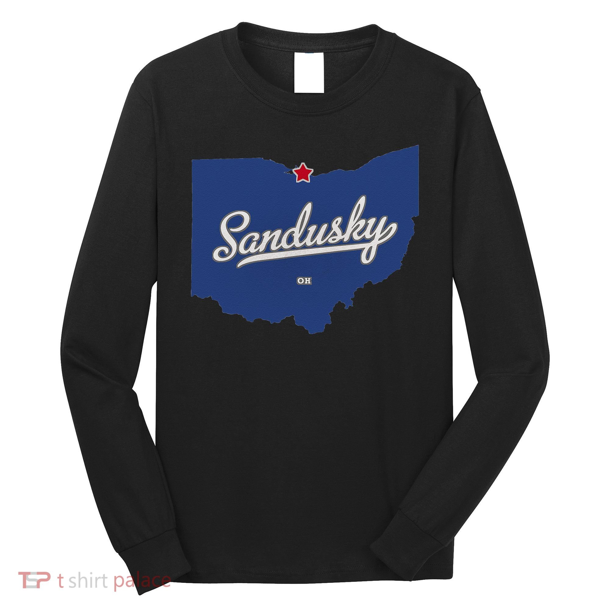 Sandusky Ohio OH Map Long Sleeve Shirt