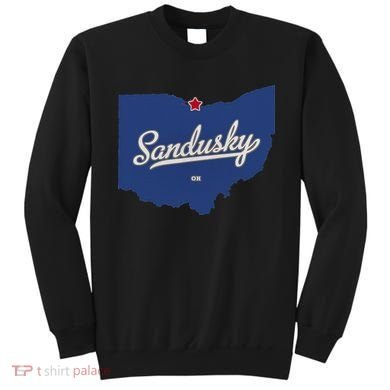 Sandusky Ohio OH Map Sweatshirt