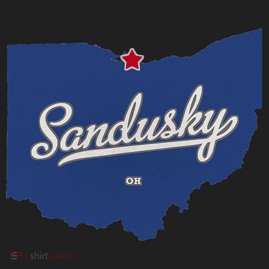 Sandusky Ohio OH Map 11oz C Handle Ceramic Mug
