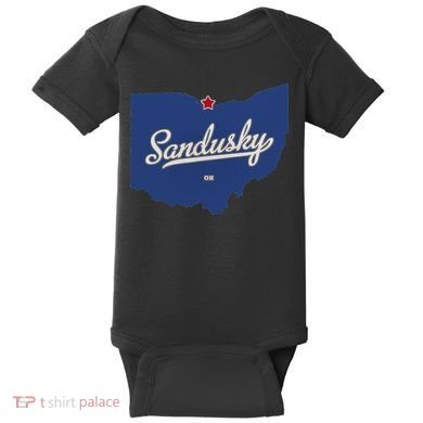 Sandusky Ohio OH Map Baby Bodysuit