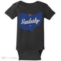 Sandusky Ohio OH Map Baby Bodysuit thumb 0