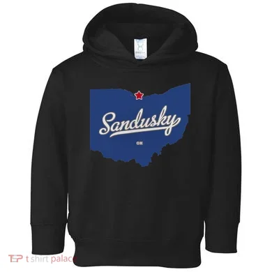 Sandusky Ohio OH Map Toddler Hoodie