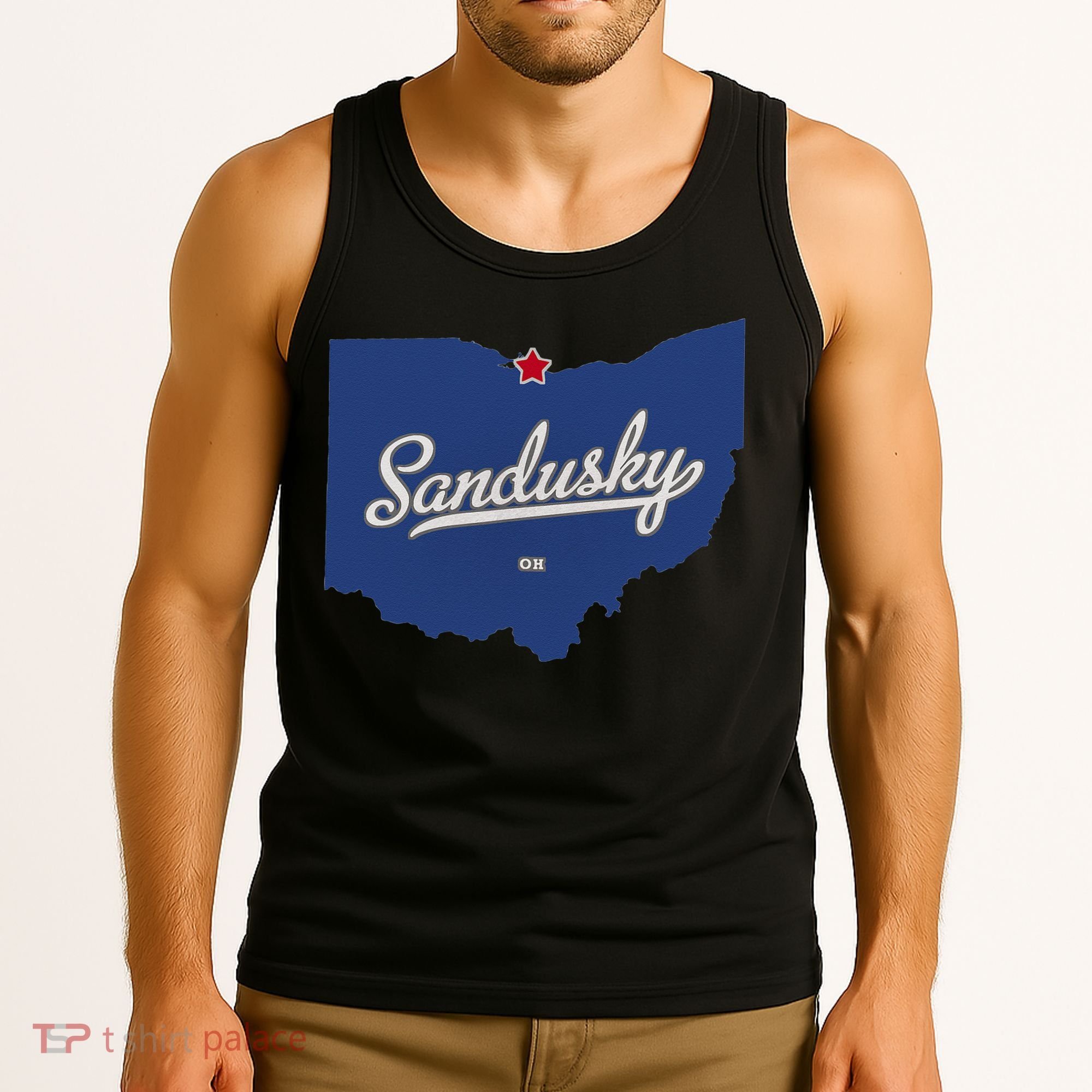 Sandusky Ohio OH Map Tank Top