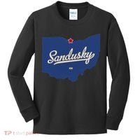 Sandusky Ohio OH Map Kids Long Sleeve Shirt thumb 0
