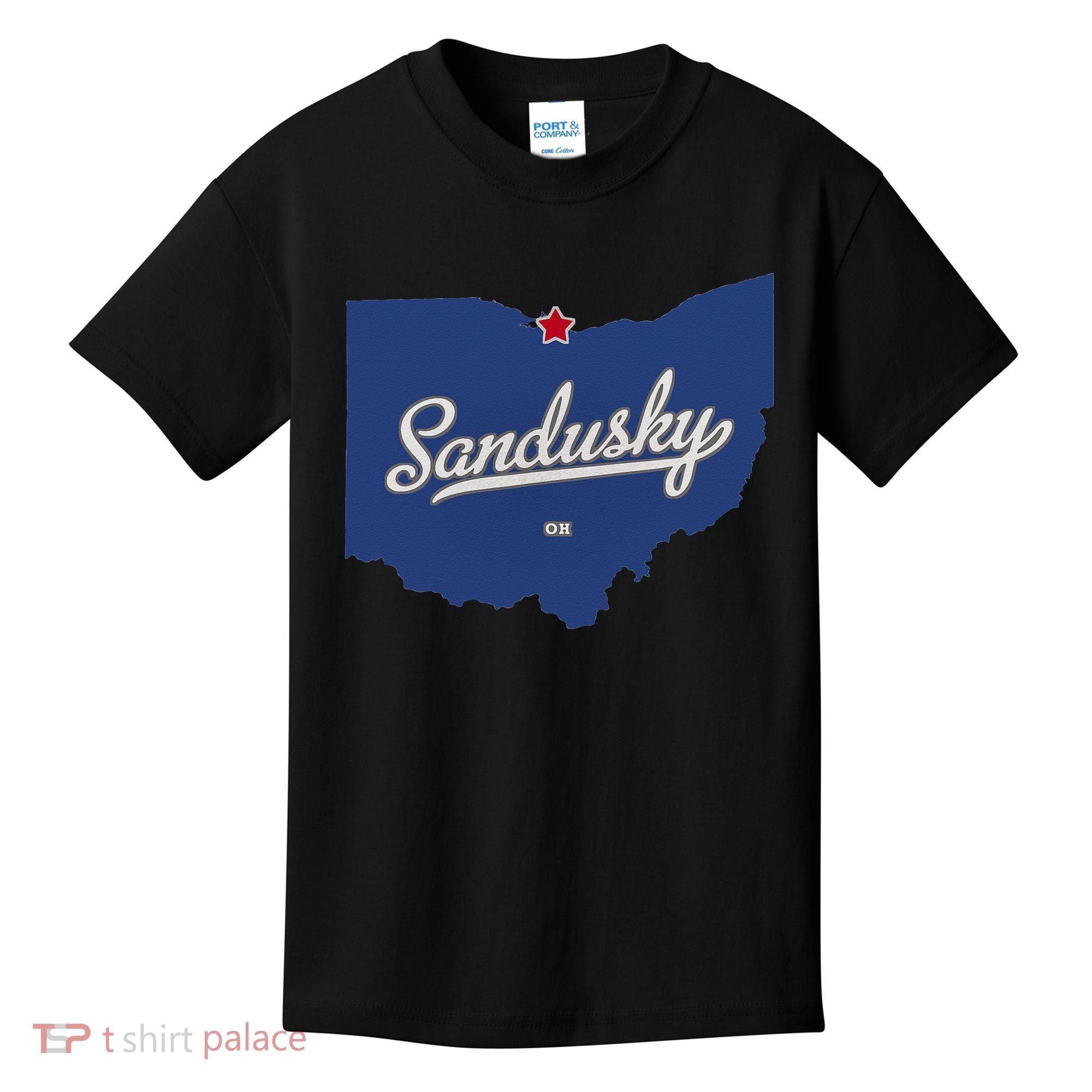 Sandusky Ohio OH Map Kids T-Shirt