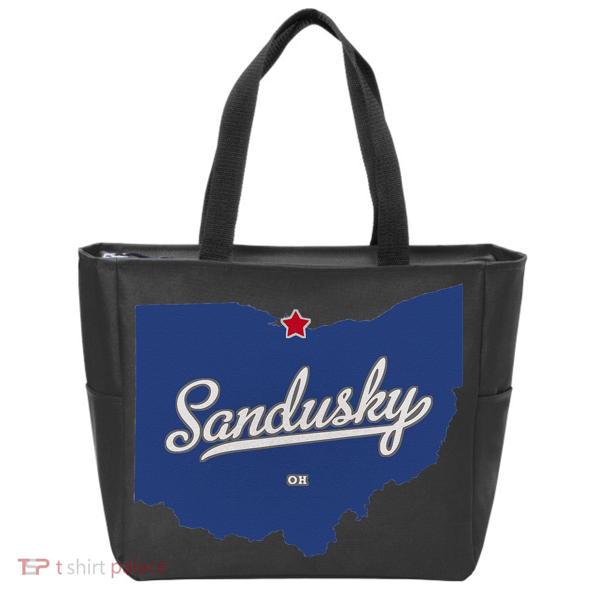 Sandusky Ohio OH Map Tote Bag