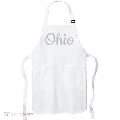 State Of Ohio Pride Script Text Distressed Design Gifts Apron