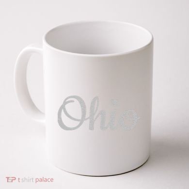 State Of Ohio Pride Script Text Distressed Design Gifts Coffee Mug