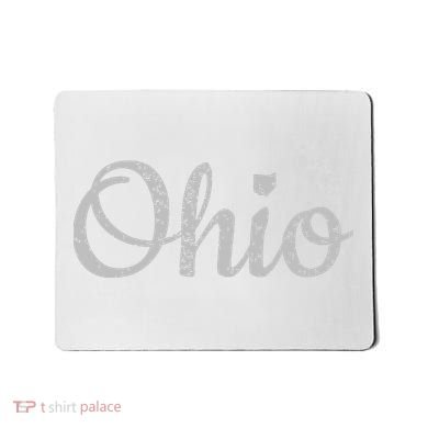 State Of Ohio Pride Script Text Distressed Design Gifts Mousepad