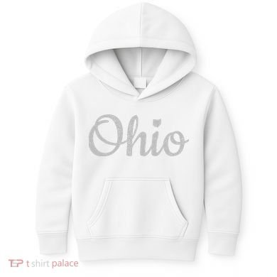 State Of Ohio Pride Script Text Distressed Design Gifts Kids Hoodie