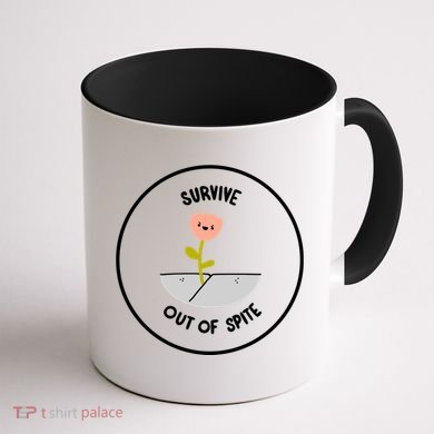 Survive Out Of Spite Dandelion Coffee Mug back