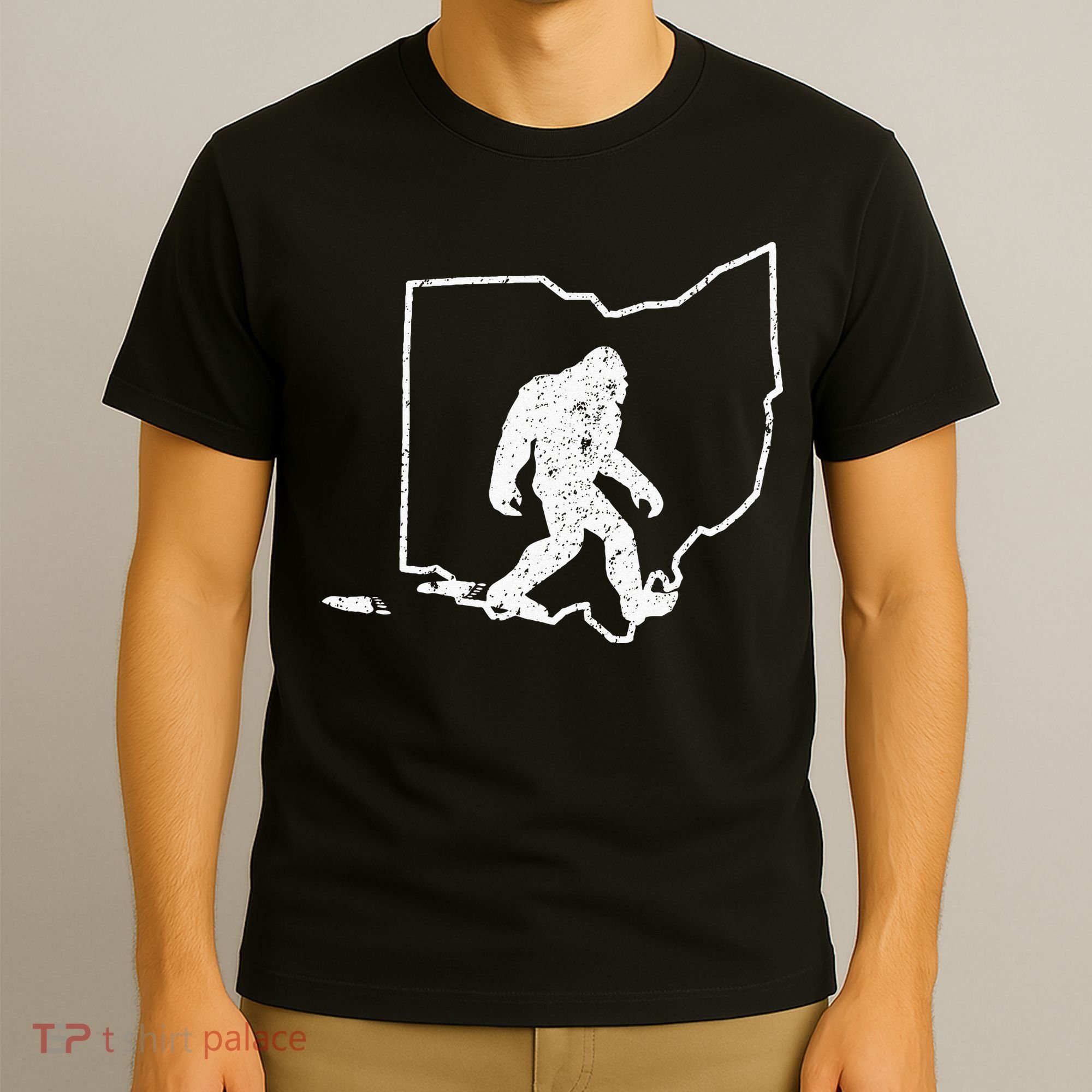 State Of Ohio Vintage Pride Bigfoot Hunter T-Shirt