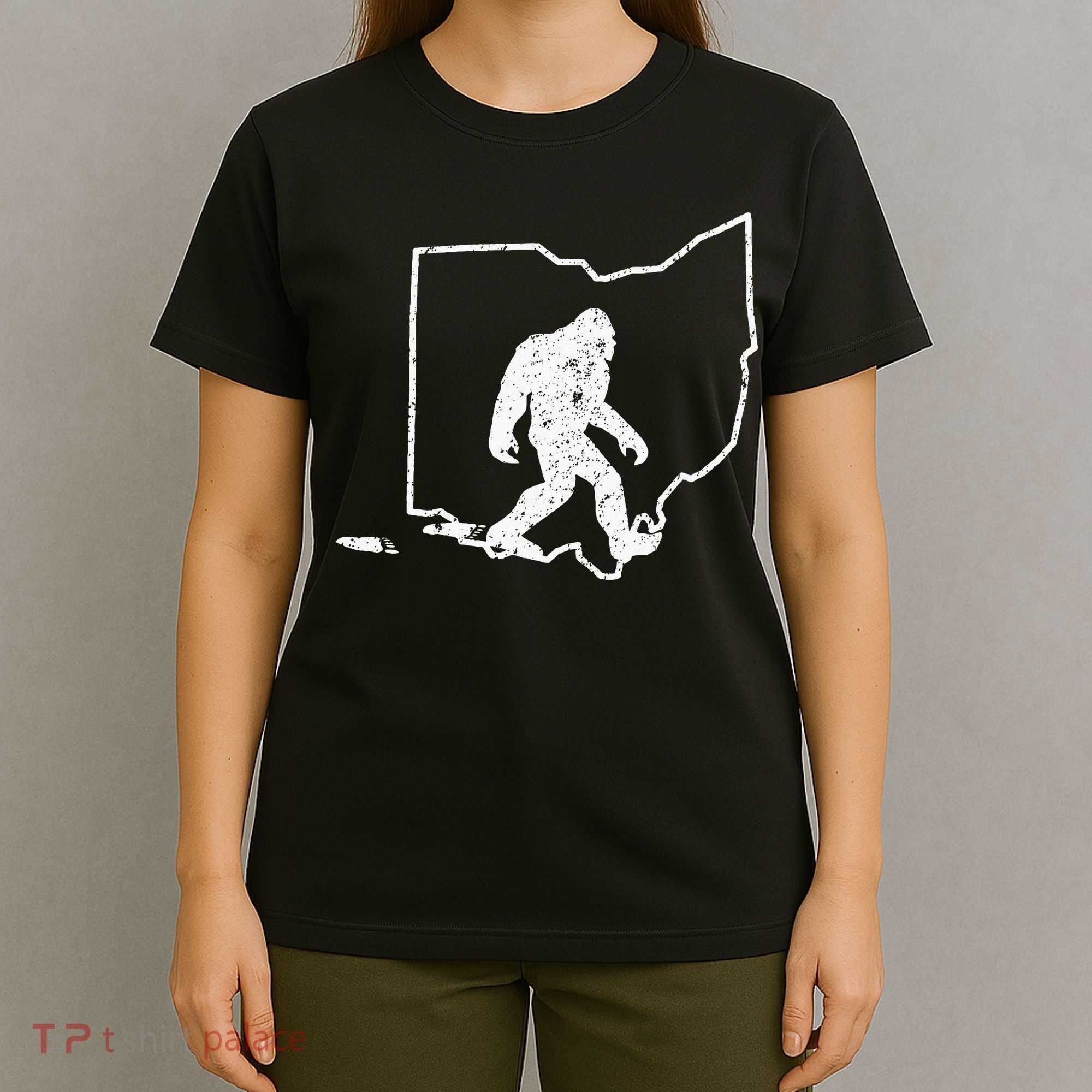 State Of Ohio Vintage Pride Bigfoot Hunter T-Shirt