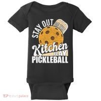Stay Out Of The Kitchen Play Pickleball Paddleball Lover Baby Bodysuit thumb 0