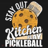 Stay Out Of The Kitchen Play Pickleball Paddleball Lover Toddler Hoodie thumb 2