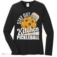 Stay Out Of The Kitchen Play Pickleball Paddleball Lover Women's Long Sleeve Shirt thumb 0