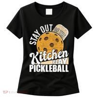 Stay Out Of The Kitchen Play Pickleball Paddleball Lover Women's T-Shirt thumb 0
