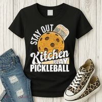 Stay Out Of The Kitchen Play Pickleball Paddleball Lover Women's T-Shirt thumb 3
