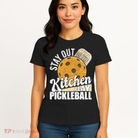Stay Out Of The Kitchen Play Pickleball Paddleball Lover Women's T-Shirt thumb 4