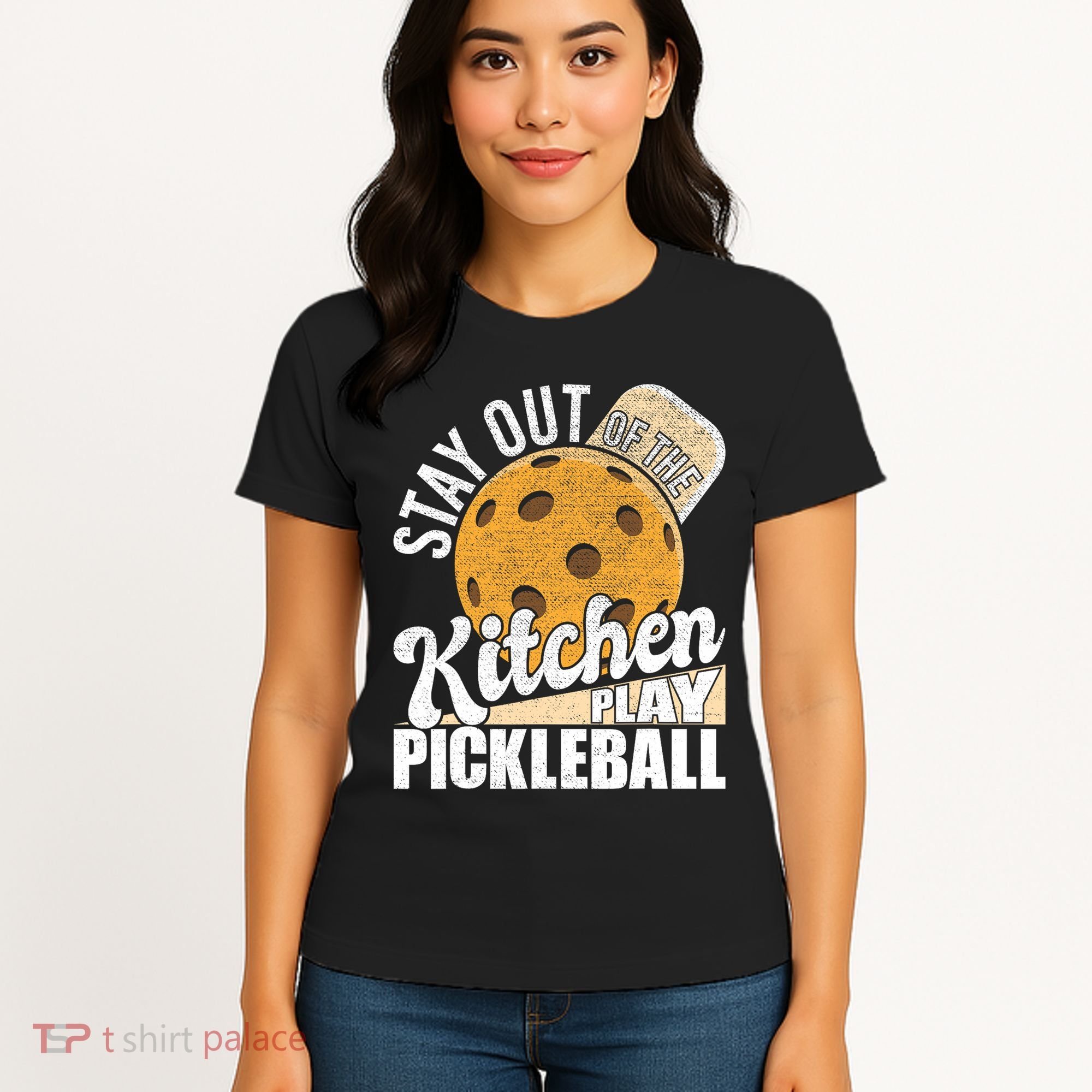 Stay Out Of The Kitchen Play Pickleball Paddleball Lover Women's T-Shirt
