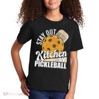 Stay Out Of The Kitchen Play Pickleball Paddleball Lover Kids T-Shirt thumb 2