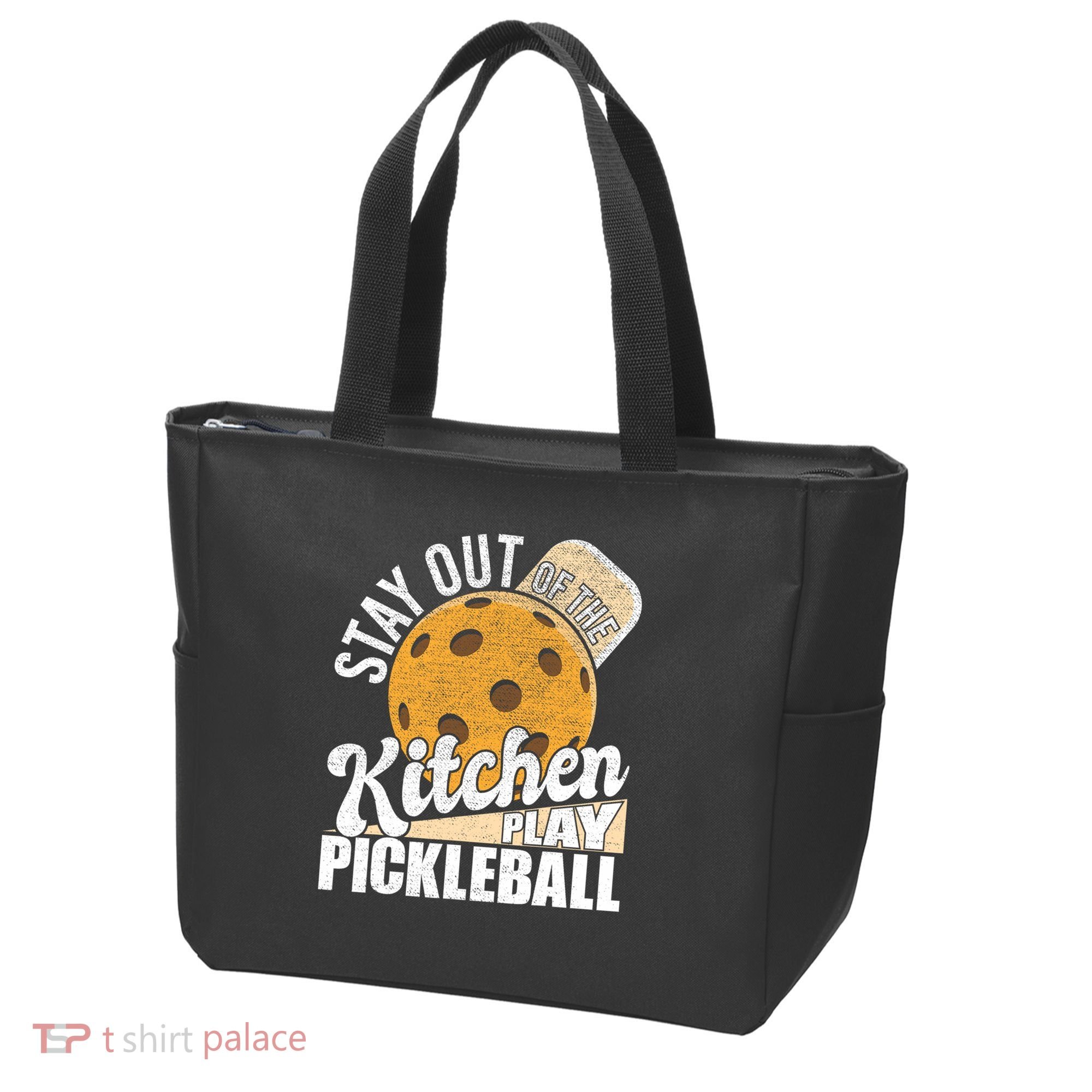Stay Out Of The Kitchen Play Pickleball Paddleball Lover Tote Bag