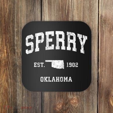Sperry Oklahoma Ok Vintage Athletic Coaster