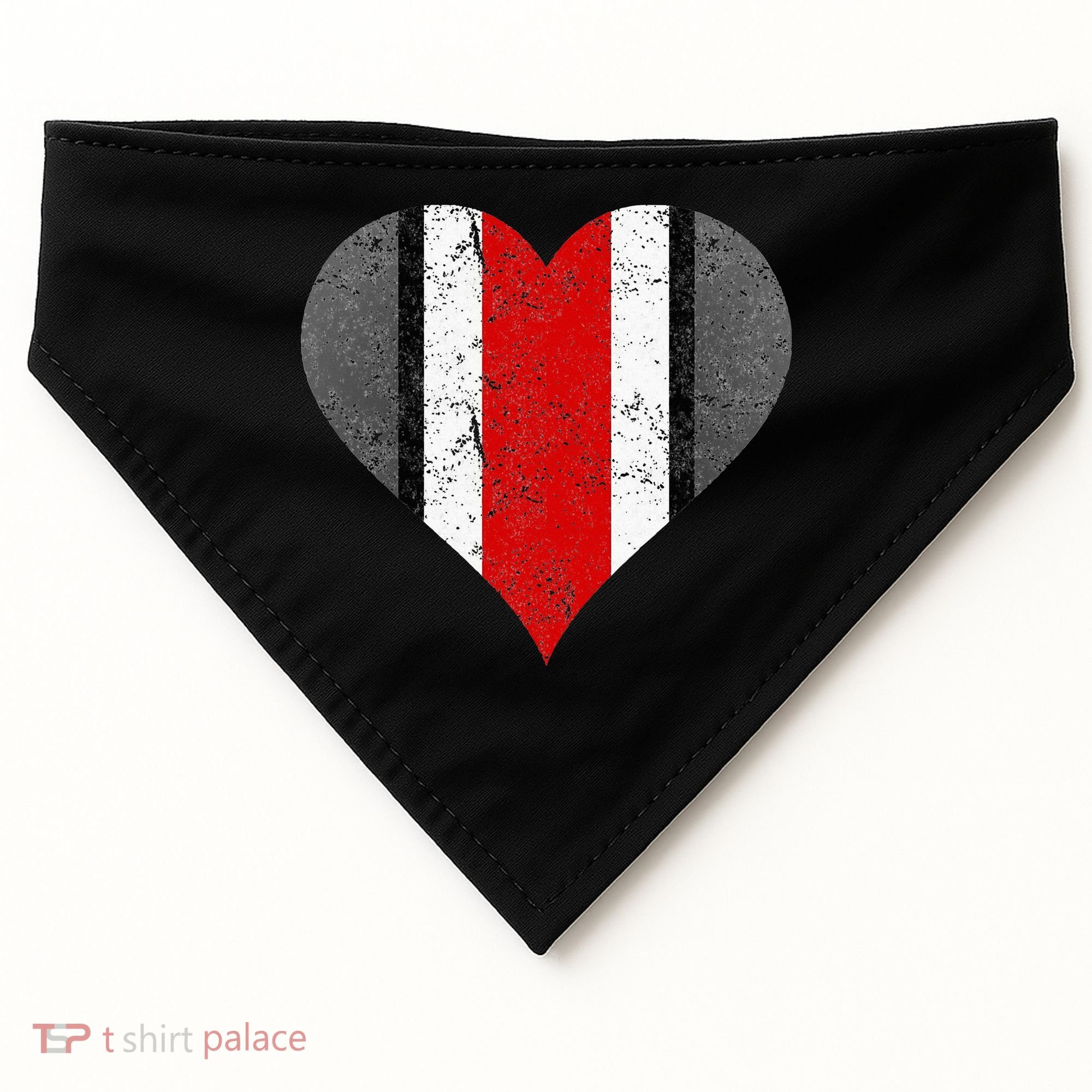 State Of Ohio Pride Striped Distressed USA-Made Doggie Bandana