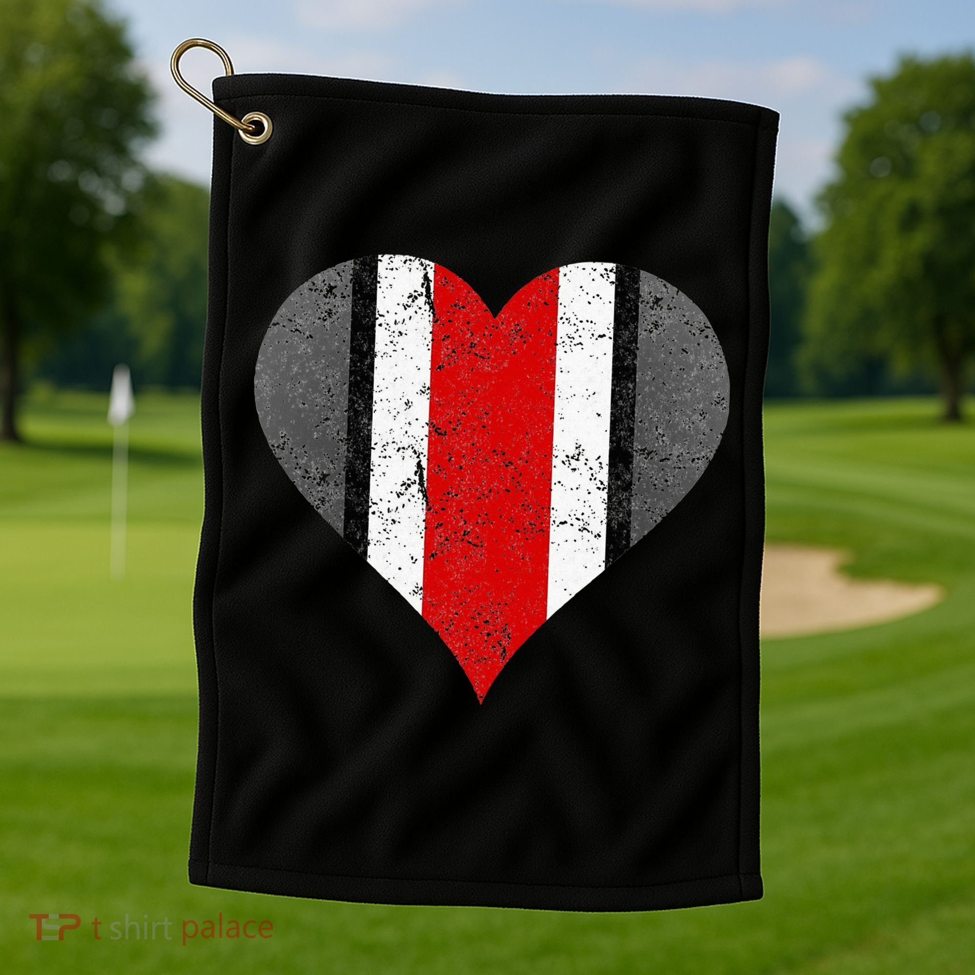 State Of Ohio Pride Striped Distressed Golf Towel
