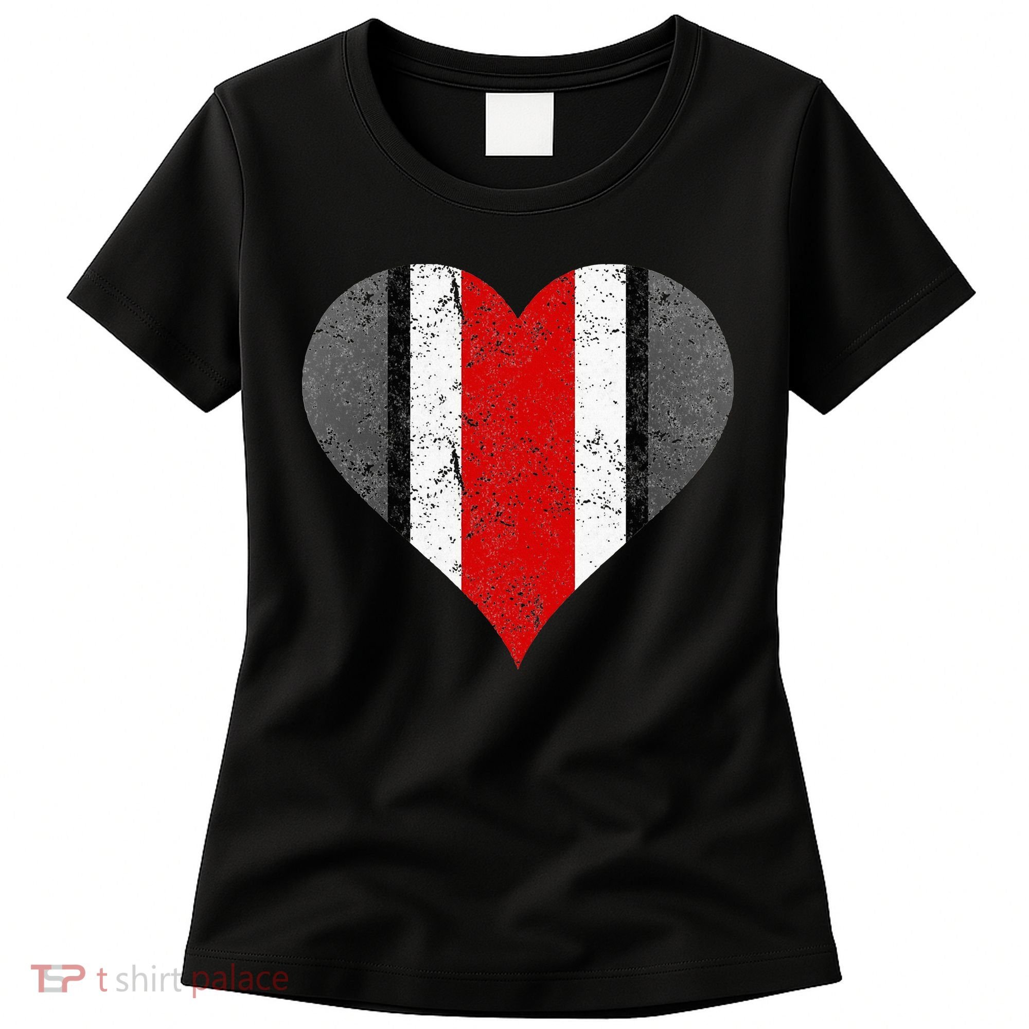 State Of Ohio Pride Striped Distressed Women's T-Shirt