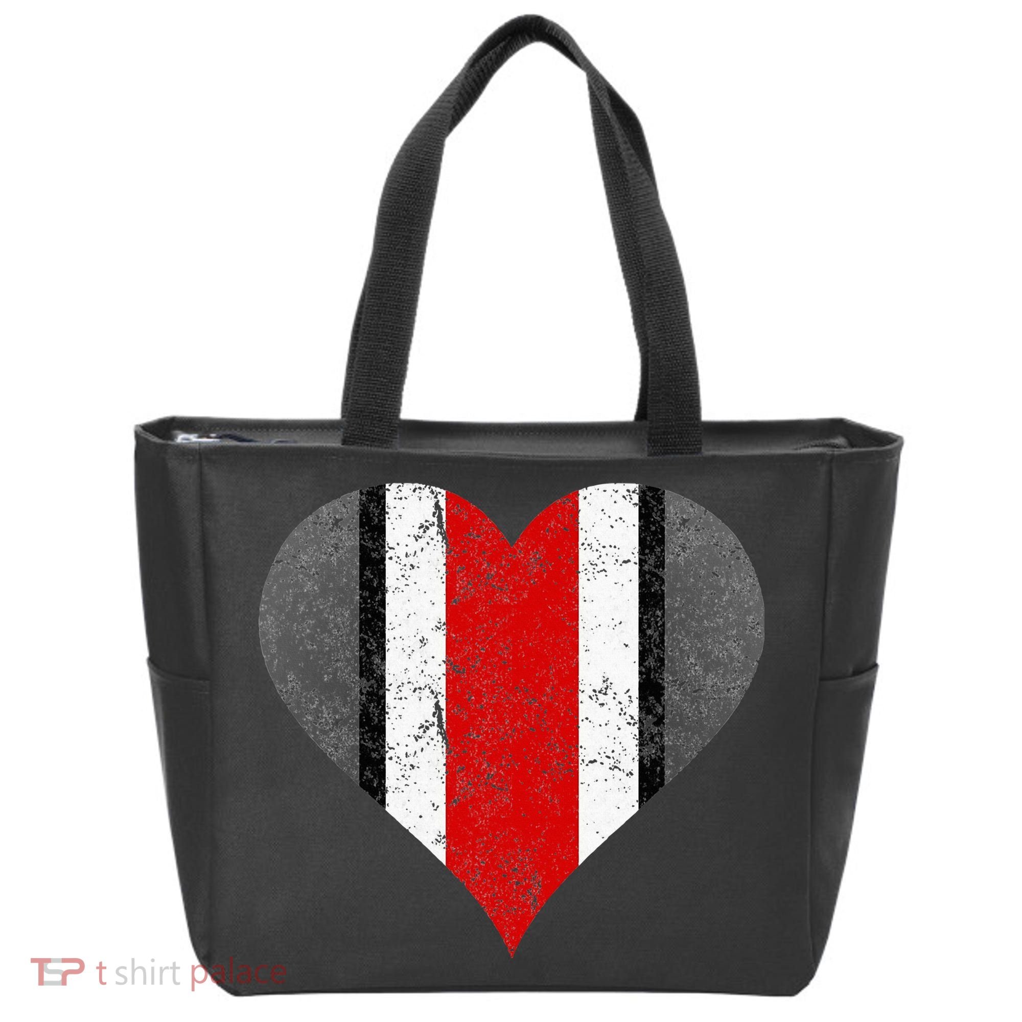 State Of Ohio Pride Striped Distressed Tote Bag