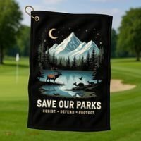 Save Our Parks Resist National Park Protect ALT US Wildlife Golf Towel thumb 1