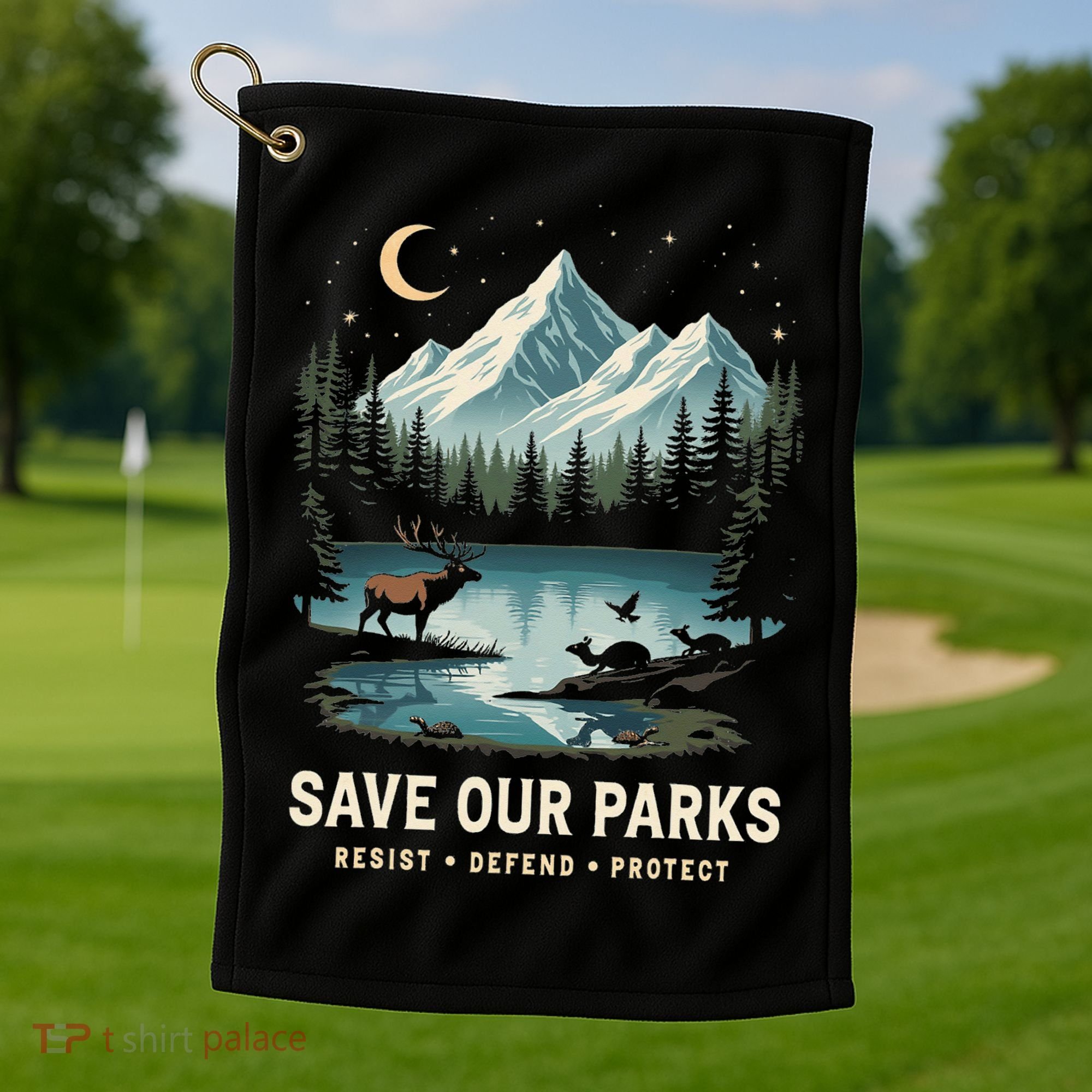 Save Our Parks Resist National Park Protect ALT US Wildlife Golf Towel